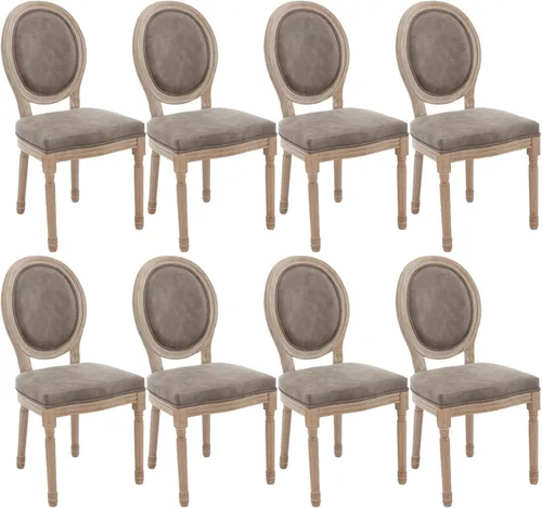 Vista 35 de Kmax Sillas de comedor estilo granja, patas de madera marrón, elegantes sillas de cocina copetudas, sillas de dormitorio francesas desgastadas
