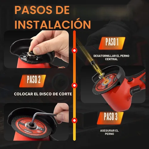 Vista 7 de TEENO Kit de amoladora angular inalámbrica, mini herramienta de molienda angular eléctrica de 19,500 RPM con 2 baterías de 2000 mAh y 6 discos