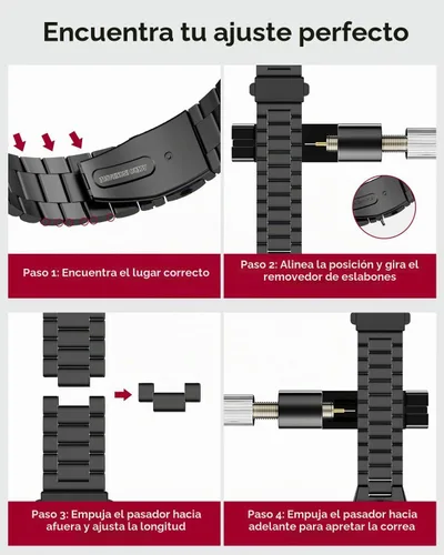 Vista 6 de Miimall - Correas de pulsera de negocios para Google Pixel Watch 4/3 de 41 mm, correa de acero inoxidable sólido ajustable anticorrosión para Pixel