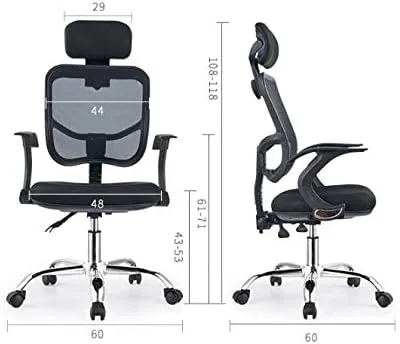 Vista 2 de Silla elevadora para computadora, asiento para el hogar, silla de oficina, silla de juegos, silla de oficina con respaldo reclinable (A)