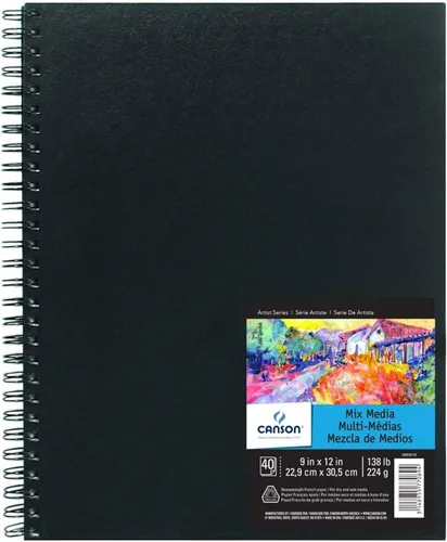 Vista 8 de Canson Artist Series - Papel mixto con encuadernación de alambre, 5.5 x 8.5 pulgadas, 40 hojas (138 libras/7.90 oz), papel de artista para adultos