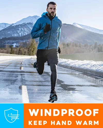 Vista 4 de Guantes de invierno para mujeres y hombres guantes térmicos para correr con forro fino para pantalla táctil guantes ligeros para caminar