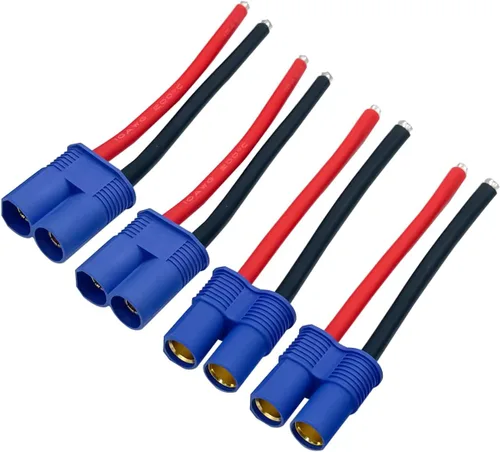 Vista 7 de 5 pares EC3 conector hembra y macho Deans con 14AWG 3.9 in alambre de silicona para RC Lipo batería Cable Drone