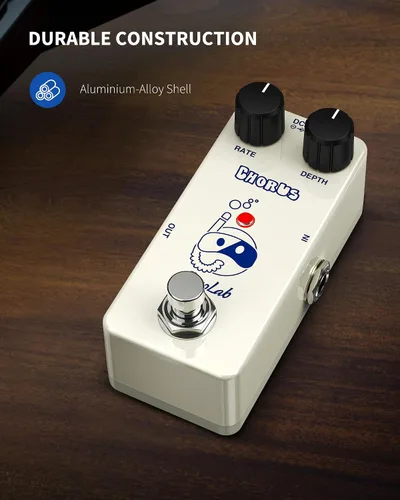 Vista 4 de Pogolab Pedal de Chorus, Pedal de Guitarra Chorus, Mini Pedal de Chorus Analógico, DC 9V, True Bypass para Guitarra Eléctrica