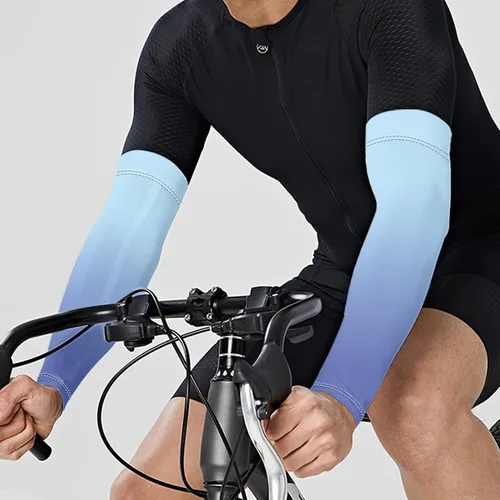 Vista 2 de CLOHOMIN Mangas de brazo para hombres y mujeres elásticas para cubrir tatuajes, manga deportiva refrescante para correr, ciclismo, baloncesto, fútbol
