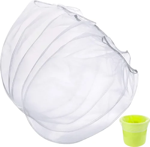 Vista 13 de Boao Bolsas de filtro de pintura, bolsas de filtro de pintura de malla fina blanca, filtro de cubo desechable para pintura, jardinería, protección
