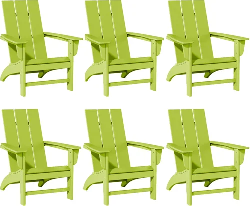 Vista 28 de Silla Adirondack de Madera Sintética Adiromoti, Sillas de Patio Resistente a Todo Clima, Aspecto de Madera, Silla Pre-Ensamblada para Fuego al Aire