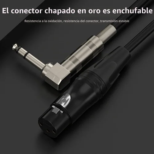 Vista 2 de TRS de ángulo recto de 0.250 in a XLR hembra, ángulo recto TRS de 1/4 pulgadas a XLR hembra de 3 pines, para altavoces, escenario, DJ y más