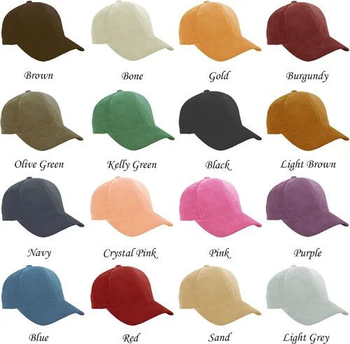 Vista 5 de Gorras de béisbol unisex de piel de ante auténtica, fabricadas en Estados Unidos