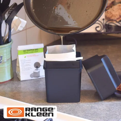 Vista 7 de Sistema de atrapador de grasa/contenedor de almacenamiento de grasa con doce bolsas de grasa desechables para grasa de tocino y eliminación