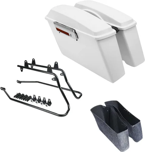 Vista 54 de Kit de soporte de conversión para alforjas extendidas de 4" TCMT, compatible con Harley Heritage Softail Fatboy FLSTF Breakout 1984-2017, negro