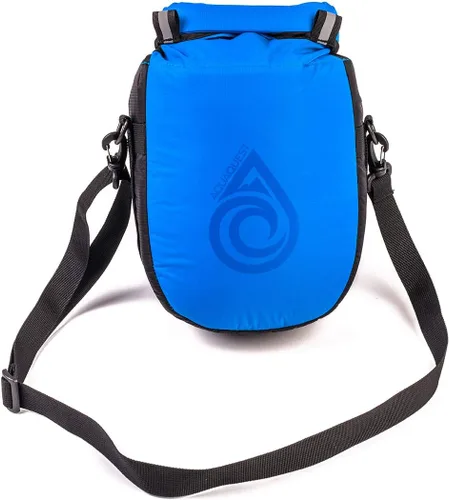 Vista 4 de Aqua Quest Ice Cave - Bolsa seca aislada - Bolsa seca térmica de 5 litros y 12 L, impermeable, ligera, compacta, gris, azul, negro
