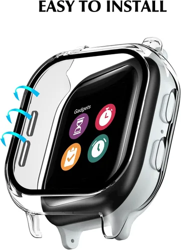 Vista 5 de Kuaguozhe [Paquete de 2 protectores de pantalla compatibles con Gizmo Watch 2, vidrio templado, transparente + azul]