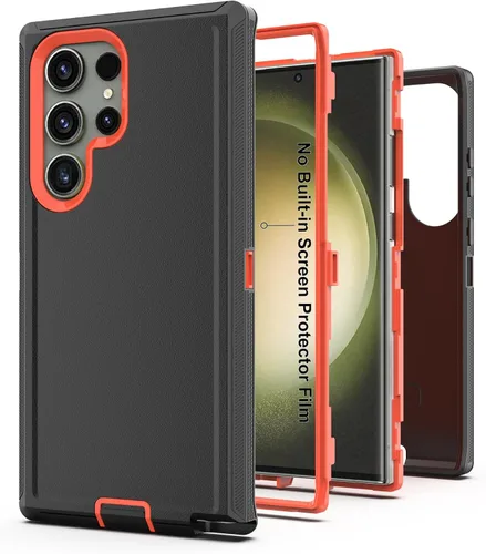 Vista 23 de Funda protectora resistente para Galaxy S23 5G, funda protectora resistente con [3 en 1] Cubierta de protección de goma resistente a prueba