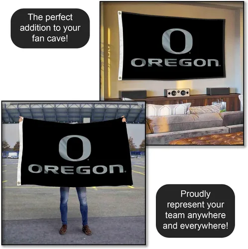 Vista 5 de Bandera negra de Oregon de 3 x 5