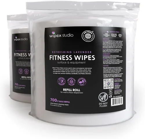 Vista 10 de Wipex Repuesto de toallitas de gimnasio a base de plantas, verificado por EWG, 700 unidades, limpiador de gimnasio de 8 x 8 pulgadas para equipos