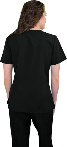 Vista 5 de Green Town Women's Medical Nursing Mock Wrap Scrub Top GT Performance