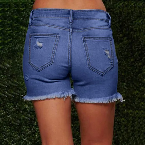 Vista 4 de Pantalones cortos ligeros para mujer, casuales, de verano, a la moda, cintura elástica, cómodos, elegantes