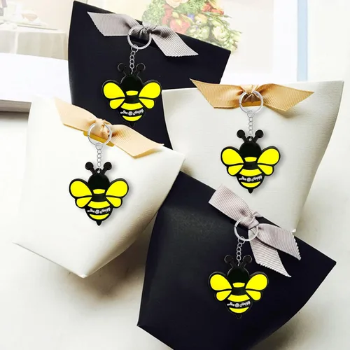 Vista 3 de Paquete de 24 bonitos llaveros para fiestas de abejas de miel, abejorro, mamá a abeja, Oh Babee, Baby to Bee baby shower, abeja adulta, abeja reina