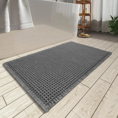 Vista 53 de Alfombra de baño mejorada con diseño de gofres, absorbente y antideslizante Negro