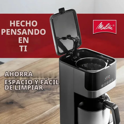 Vista 6 de Melitta Aroma Tocco - Cafetera térmica de goteo, 8 tazas, programable con apagado automático, pausa y servicio, jarra de acero inoxidable con 5