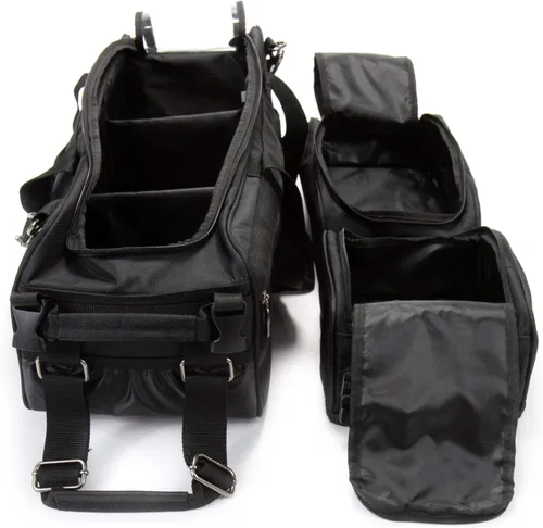 Vista 5 de Carro de torneo de bolos de lujo para 3 bolas con zapatero y bolsa de accesorios desmontables