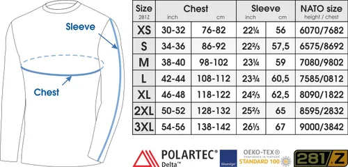 Vista 5 de 281Z Mens Military Moisture Wicking Base Layer Shirt - Tactical Training Army Professional - Polartec Delta - Odor Resist