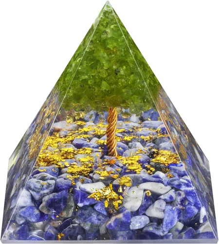 Vista 12 de Rockcloud Árbol de la Vida Pirámide de Orgón Amatista Cristal Generador de Energía Blanacing Chakra para Yoga Reiki Meditaion