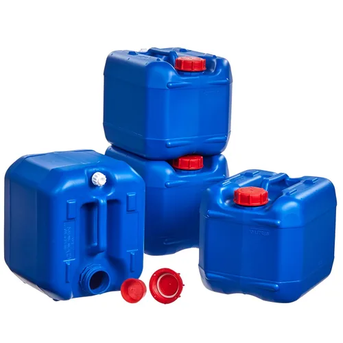 Vista 3 de Hudson Exchange Contenedor con mango de 2.5 galones (10 litros) con tapa, HDPE, azul, paquete de 4