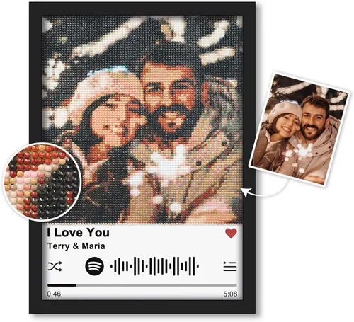Vista 18 de Kits de pintura de diamantes personalizados para adultos, arte de diamantes con foto personalizada, imagen privada personalizada, decoración