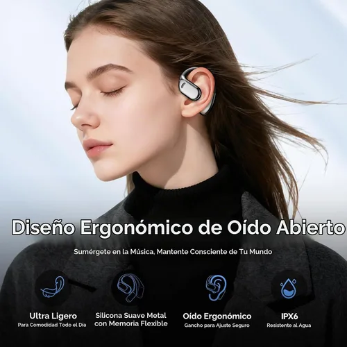 Vista 3 de M75 Auriculares de oído abierto, auriculares de oreja abierta Negro
