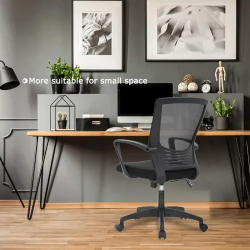 Vista 4 de Simple Home - Silla ergonómica de escritorio para oficina, silla de computadora de malla, soporte lumbar, taburete ajustable ejecutivo moderno