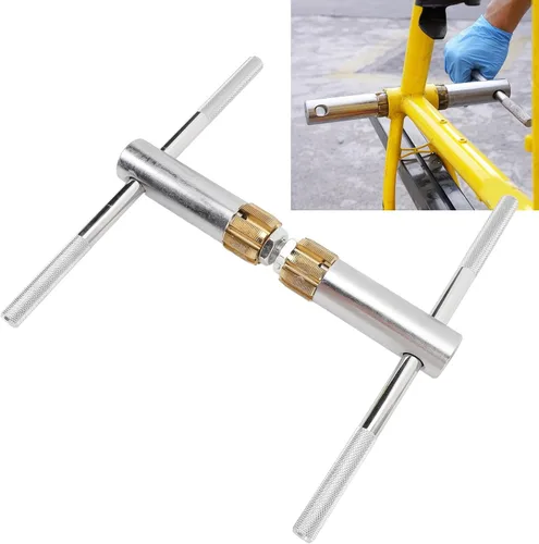 Vista 5 de SUNGOOYUE Herramienta de roscado de rosca de soporte inferior de bicicleta, kit de reparación de roscas de aleación de aluminio con troqueles
