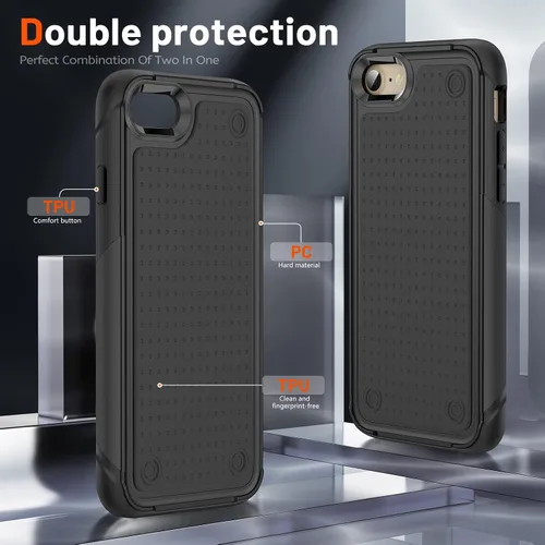 Vista 105 de Jeylly Funda para iPhone SE/Funda para iPhone 5S, Exterior de Plástico Duro que Absorbe Golpes + Interior de Silicona de Goma Defensor contra