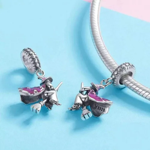 Vista 4 de Abalorio de plata de ley 925 envejecida con diseño de calavera para Halloween, pulsera y collar