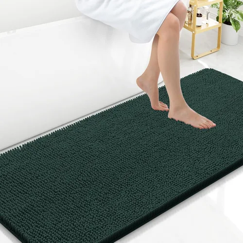 Vista 100 de Arotive Alfombras de baño de felpilla extrasuaves y absorbentes, de 24 x 16 pulgadas, lavables a máquina, parte trasera de goma antideslizante