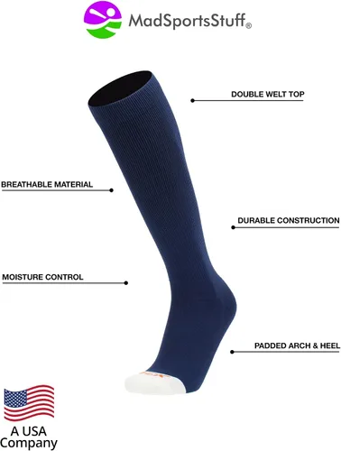 Vista 3 de MadSportsStuff - Calcetines de béisbol para niños, niñas, hombres o mujeres, tallas para jóvenes y adultos
