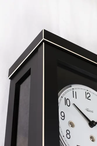 Vista 3 de Hermle Reloj de pared, cristal de madera, negro, 22.4 in x 8.9 in x 5.1 in