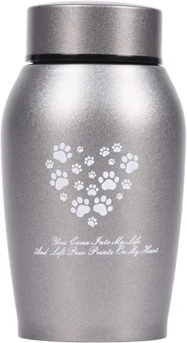 Vista 10 de Urnas de Acero Inoxidable para Mascotas, Urnas de Tamaño Adecuado para Cenizas de Mascotas (Mediano, Negro)