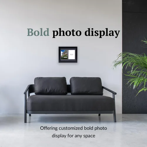 Vista 2 de Creative Picture Frames Marco de Fotos Negro con 2 Aberturas de Vidrio que Contiene Fotografías de 5 por 7 Pulgadas con Paspartú Negro de 10X12
