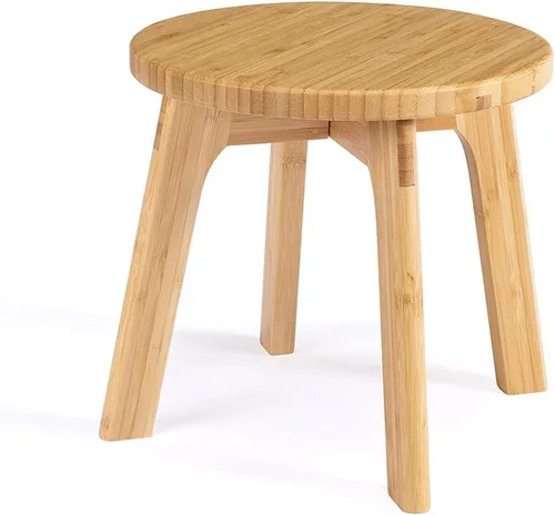 Vista 10 de GOBAM Taburete de bambú de 7.3 pulgadas, taburete resistente para adultos, taburete para niños, taburete de madera portátil para cocina, baño