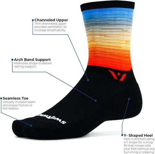 Vista 3 de Swiftwick Calcetines VISION SIX IMPRESSION Edición de Parques Nacionales, para correr, senderismo y ciclismo