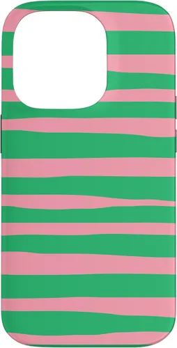 Vista 17 de Pink and Green Stripes aka Streaks Case for iPhone 16