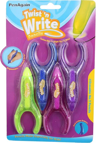 Vista 5 de PenAgain Twist 'N Write, set de 4 plumas de colores variados.