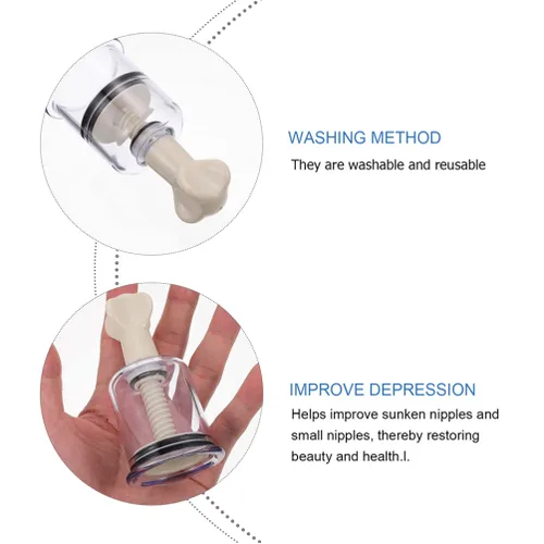 Vista 4 de Ciieeo 4 ventosas de pezón corrector de pezones para extractor de pezones invertido o extensor de pezones potenciadores de pezones para niñas
