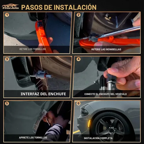 Vista 4 de Luces LED de posición laterales color rojo ámbar compatibles con Dodge Charger 2015-2026