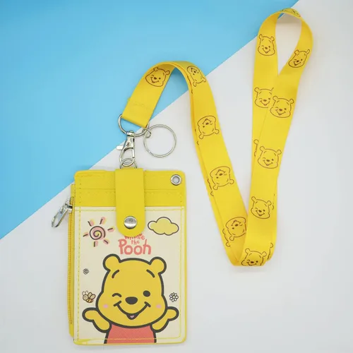 Vista 7 de Winnie - Lindo tarjetero con cordón, tarjetero para tarjetas de crédito de identificación de Pooh, bolsa con cordón, funda para tarjetas de cuello