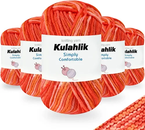 Vista 125 de 50g (1x50g) Hilo Acrílico para Crochet y Tejido, Hilo Degradado Colorido, 1 Rollo de Madejas, Hilo Acrílico Multicolor, Perfecto para Proyectos