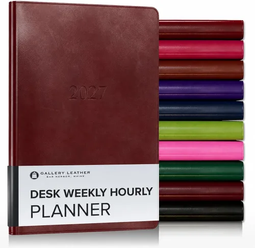 Vista 109 de Gallery Leather Planificador Semanal y Mensual Grande 2025-2026, Calendario Planificador y Cuaderno Elegantemente Encuadernado con Elegantes Bordes