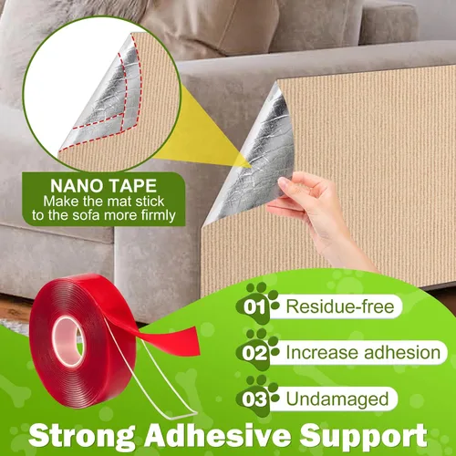 Vista 5 de ENONCI Protector de esquina de pared de sofá de 23.6 x 15.8 pulgadas para gatos de interior, protector de muebles antiarañazos contra arañazos